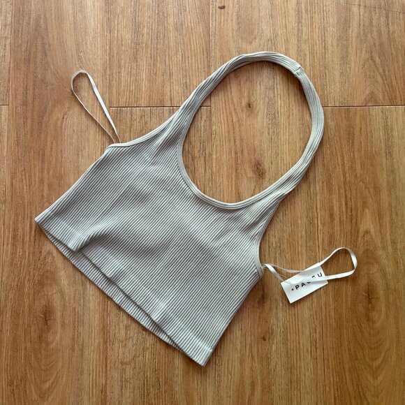 Contour by PACSUN Halter Neck Ribbed Tank Top Grey NWT Size M - Picture 1 of 6